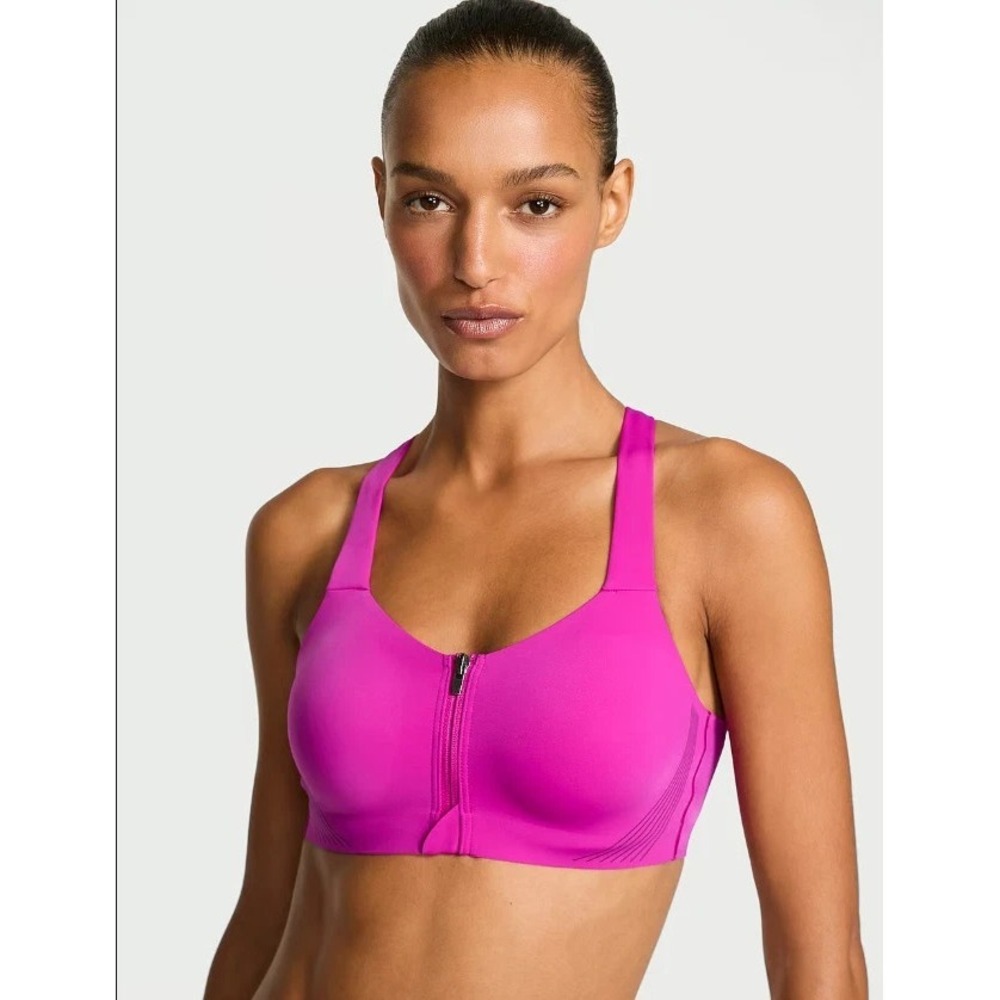 NWT‎ VICTORIA'S SECRET Knockout Front-Close Sports Bra PINK 32B